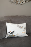 Pillow Case 20" x 14" Cotton Canvas - "Scoot Over" Puffins