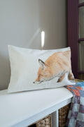 Pillow Case 20" x 14" Cotton Canvas - "Pursuit" Red Fox