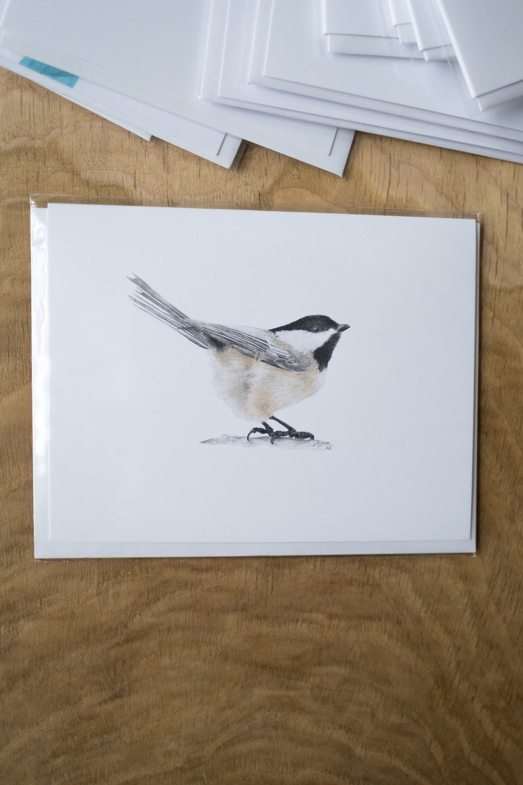 Notecard 5.5" x 4" Premium Matte - "Cheerful Chap" Chickadee