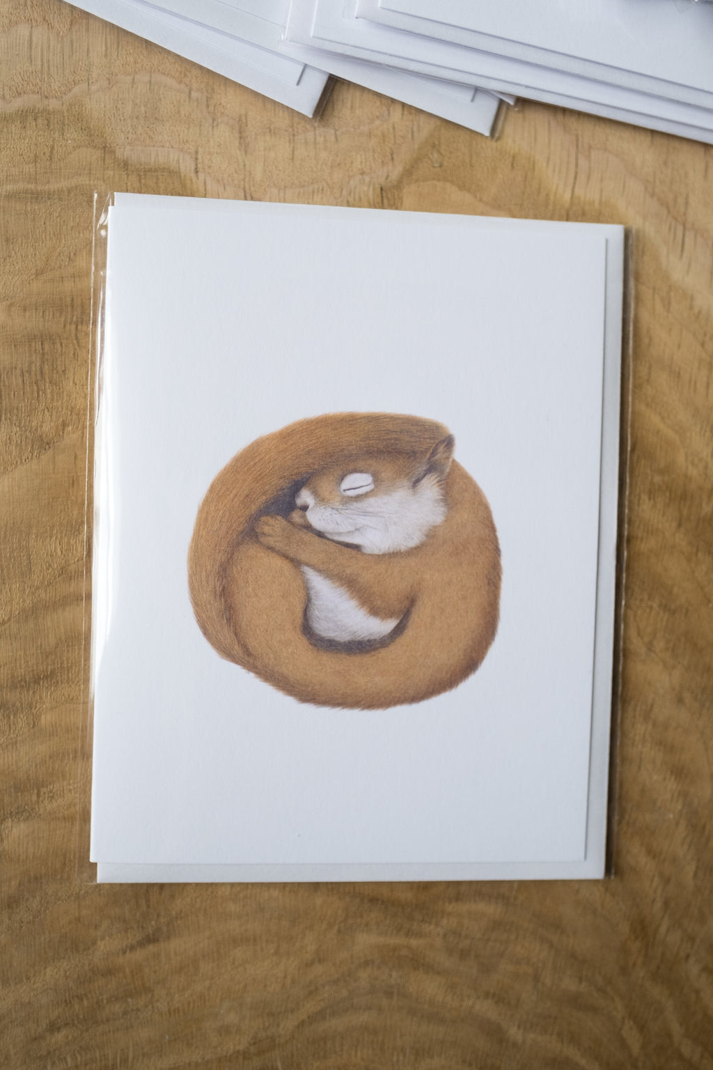 Notecard 5.5" x 4" Premium Matte - "Sweet Dreams" Red Squirrel